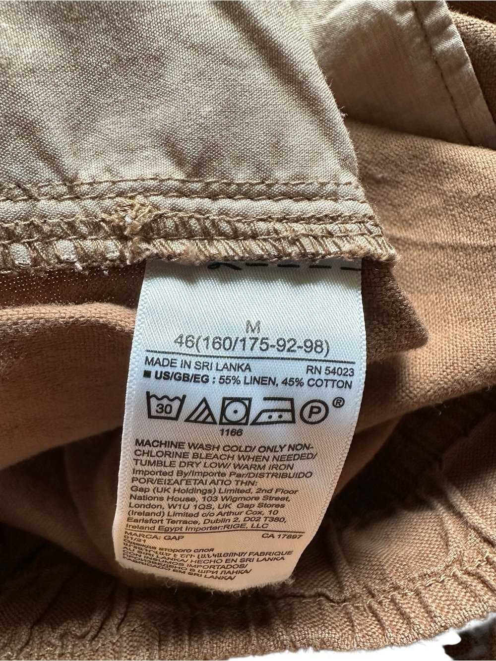 GAP Women's Linen High Waist Drawstring Shorts Tan Khaki - Picture 8 of 8